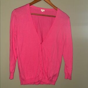 Women’s Pink V-Neck Button Cardigan Sweater